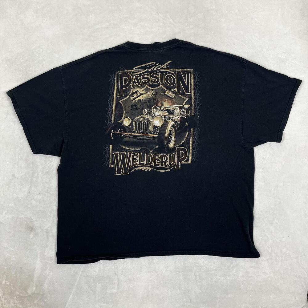 Vintage Welderup T-Shirt Mens 3XL Black Sick Passion Rat Rod Hot Rod Graphic Y2K